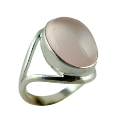 Rose Quartz 925 Sterling Silver Handmade Gemstone Boho Ring - By Navyacraft