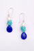 Silver Earrings Blue Quartz Pearls Gift For Christmas/ New Year Handmade Indian Jewelry Artistic Designs - By Bona Dea