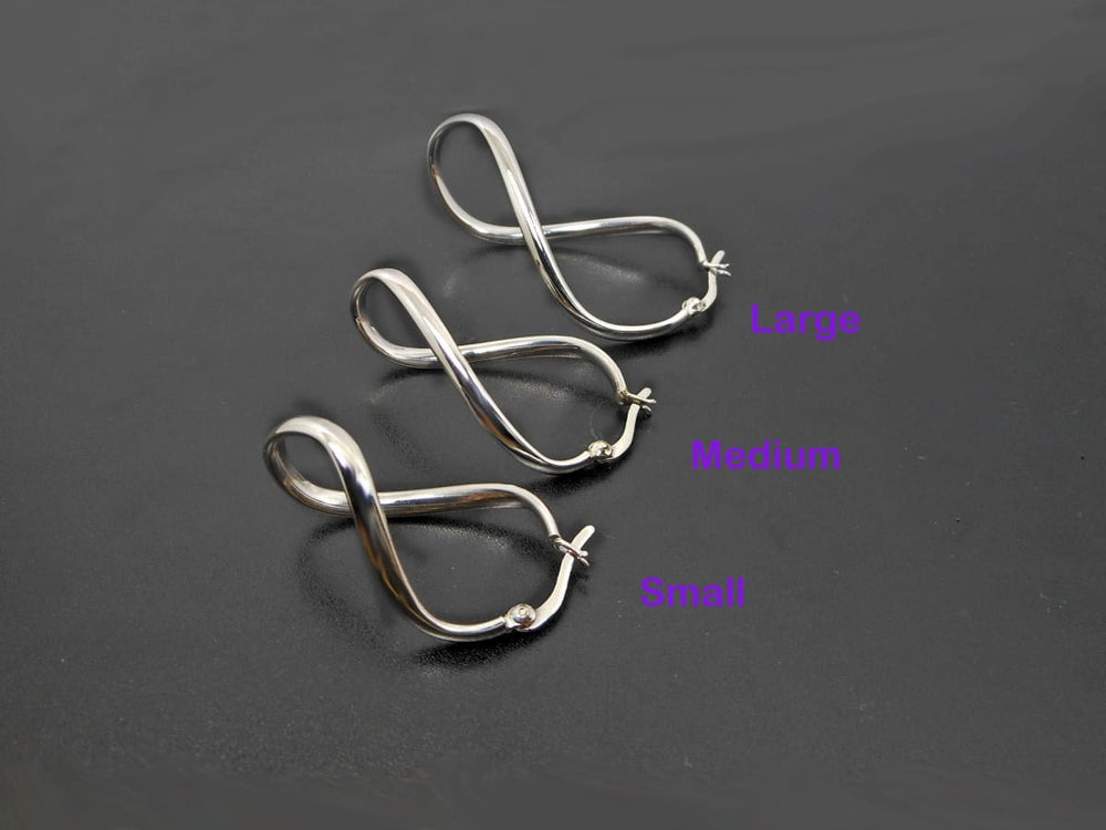 Silver Infinity Hoop Earrings Handmade Figure 8 | Sup -