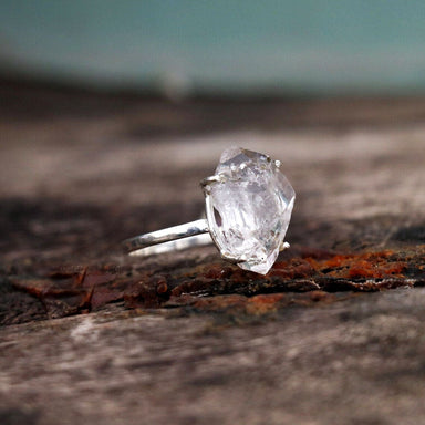 Top Grade Natural Herkimer Diamond Gemstone Ring Handmade Jewelry - By Inishacreation