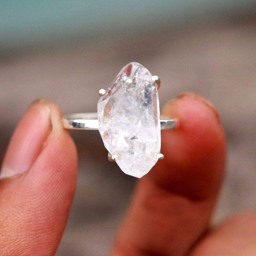 Top Grade Natural Herkimer Diamond Gemstone Ring Handmade Jewelry - By Inishacreation