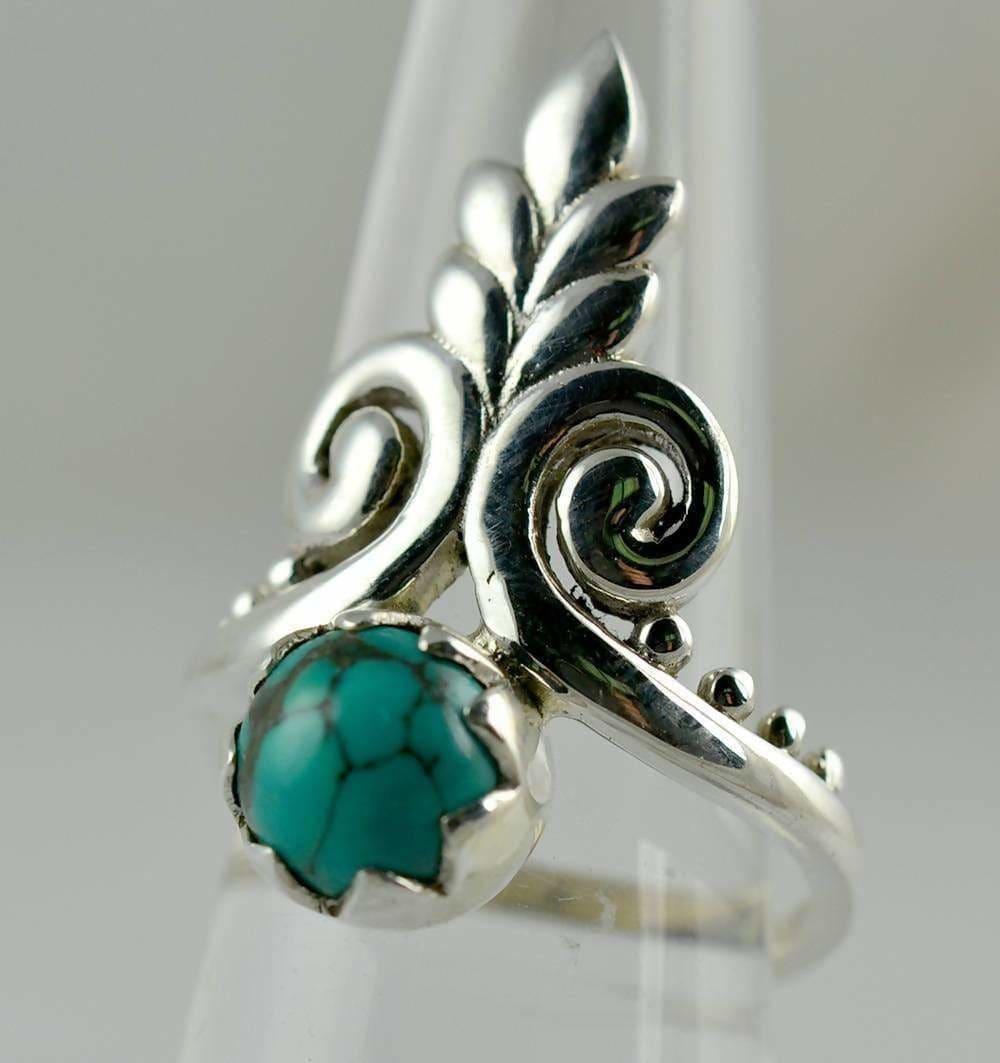 Turquoise Ring ~ Silver 925 Solid Sterling Handmade Jewelry - By Navyacraft
