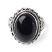 Vintage Black Onyx 925 Sterling Silver Rope Oval Shaped Gemstone Dome Ring - By Advait Craft