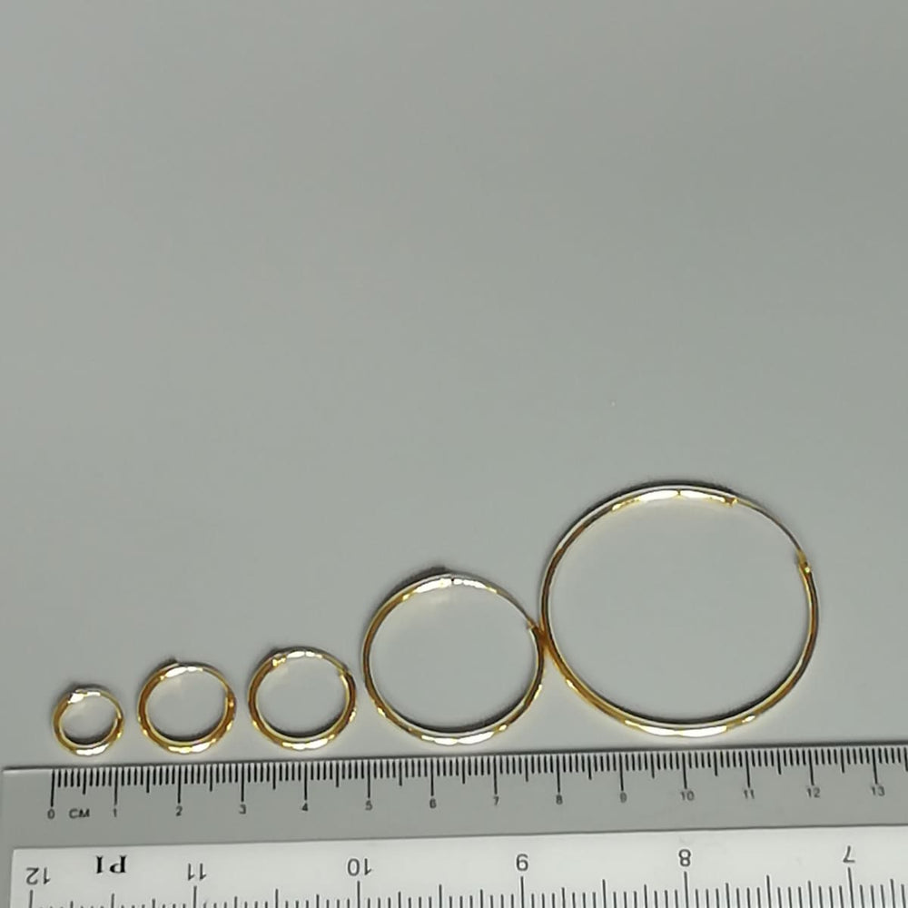 12 Gauge Gold Hoops Set | Five Pairs | 12mm to 45mm Plated | Silver Jewelry | Minimalist Endless | Set 2 - by Oneyellowbutterfly
