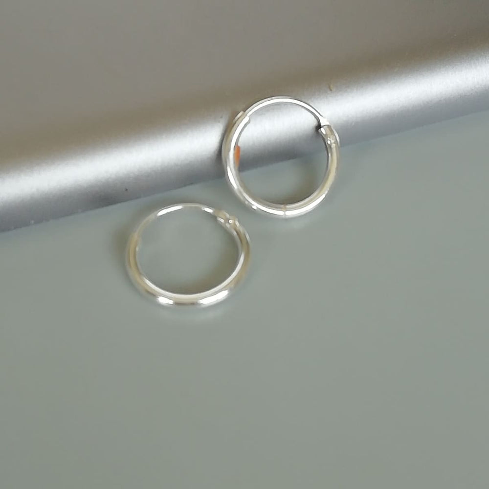 12 Mm Silver Hoops | Silver Hoop Earrings | Minimalist | Ear | E925 - by Oneyellowbutterfly