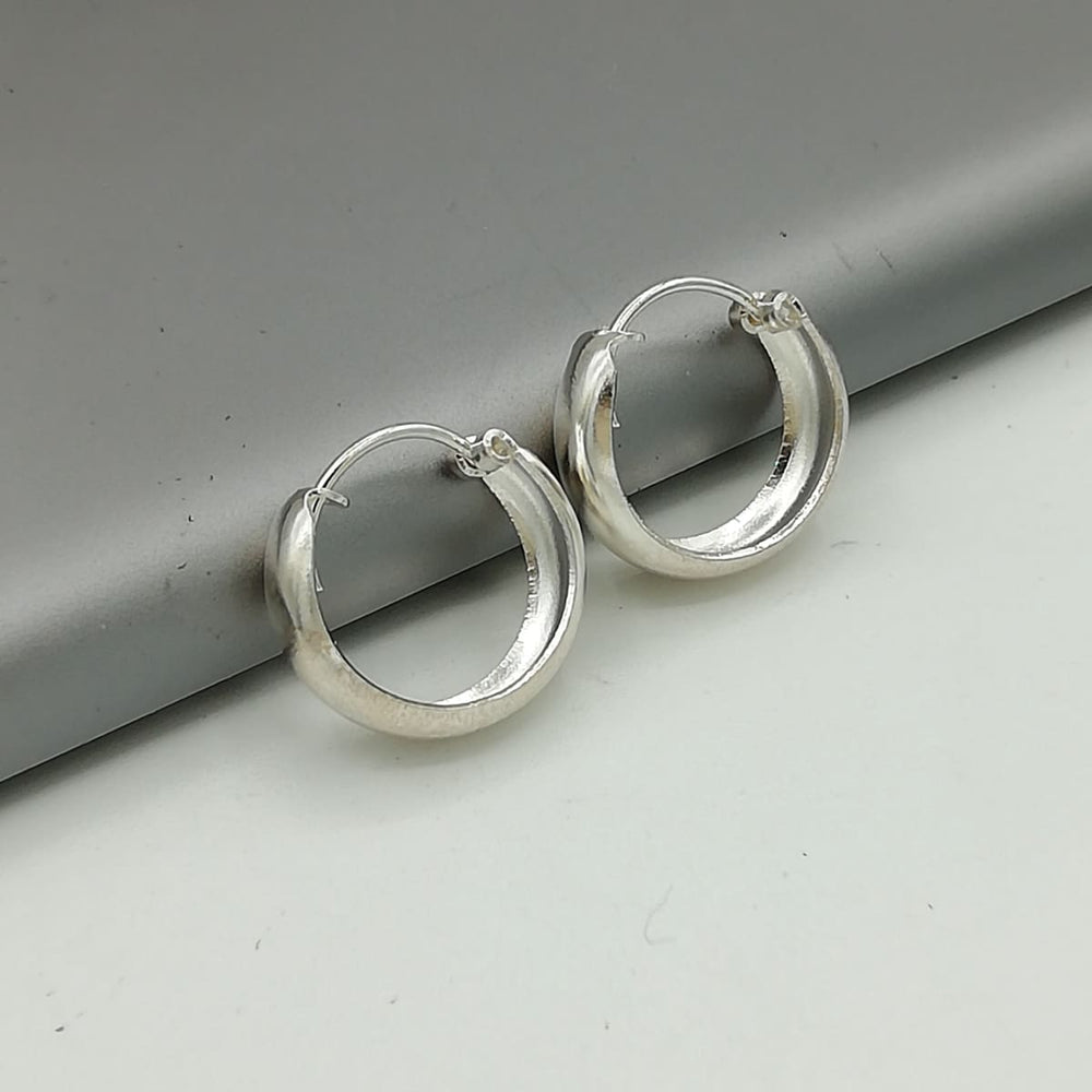 14 mm silver hoops | Band | Silver jewelry | Minimalist | Everyday ear | E112 - by OneYellowButterfly