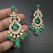 18k Gold Plated Earring \with Turquoise and Polki Stone Earring\ 925 Sterling Silver Traditional Jewellery - by Vidita Jewels