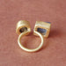 18K Gold Plated Labradorite And Tanzanite Stone Dainty Ring For Birthday Gift - by Bhagat Jewels