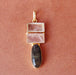 18K Matte Gold Vermeil Labradorite Rose Quartz And Crystal Gemstone Pendant - by Bhagat Jewels