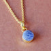 18K Shine Gold Plated Natural Tanzanite Gemstone Drop Pendant - by Bhagat Jewels