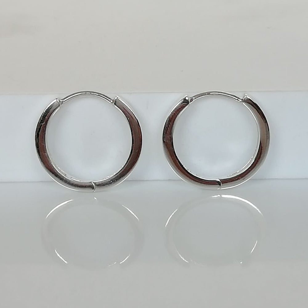 20 mm silver hoops | Flat | Silver jewelry | ear | Chunky | E215 - by OneYellowButterfly