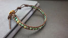 4 Mm African Turquoise Leather Wrap Bracelet Anklet Beaded Women Unisex Bracelet,men - by Bymemade