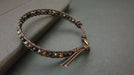 4 Mm Hematite Onyx Tiger Eye Stone Woven Brown Leather Bracelet Anklet - by Bymemade