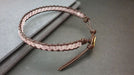 4 mm Pink Rose Quartz Leather Wrap Bracelet Anklet Beaded Women Unisex Bracelet,Men - by Bymemade