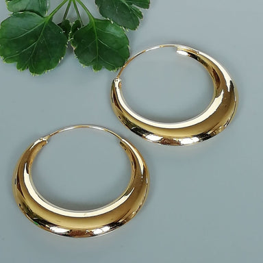 40 Mm Gold Hoops | Sterling Silver Gold Dipped | Ear | E997 - by Oneyellowbutterfly