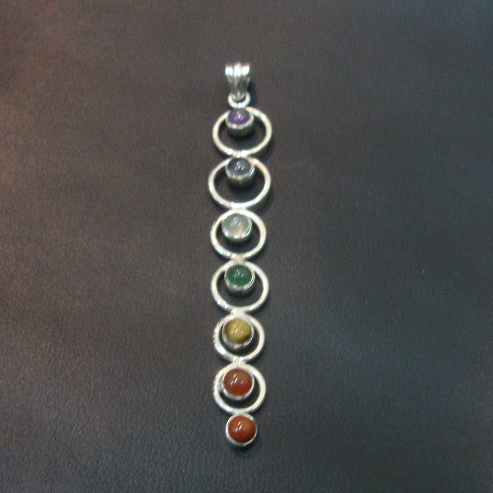 pendants 7 seven Gemstone Chakra 925 Sterling Silver Handmade Pendant Locket For Peace Success Money Wealth Lovely Healing Stone Jewellery -