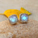Earrings 925 Silver Labradorite Stud Earring Post Studs Faceted Blue Flashy Cushion stud Womens