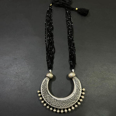 925 Solid Silver Necklace. Handmade Traditional Design Necklace,black Silver Jewelery For Woman - By Vidita Jewels