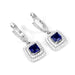925 Sterling Silver Earring Blue Zircon & White - by Nehal Jewelry