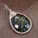 Necklaces 925 Sterling Silver Labradorite Wire Wrapped Designer Gemstone Pendant