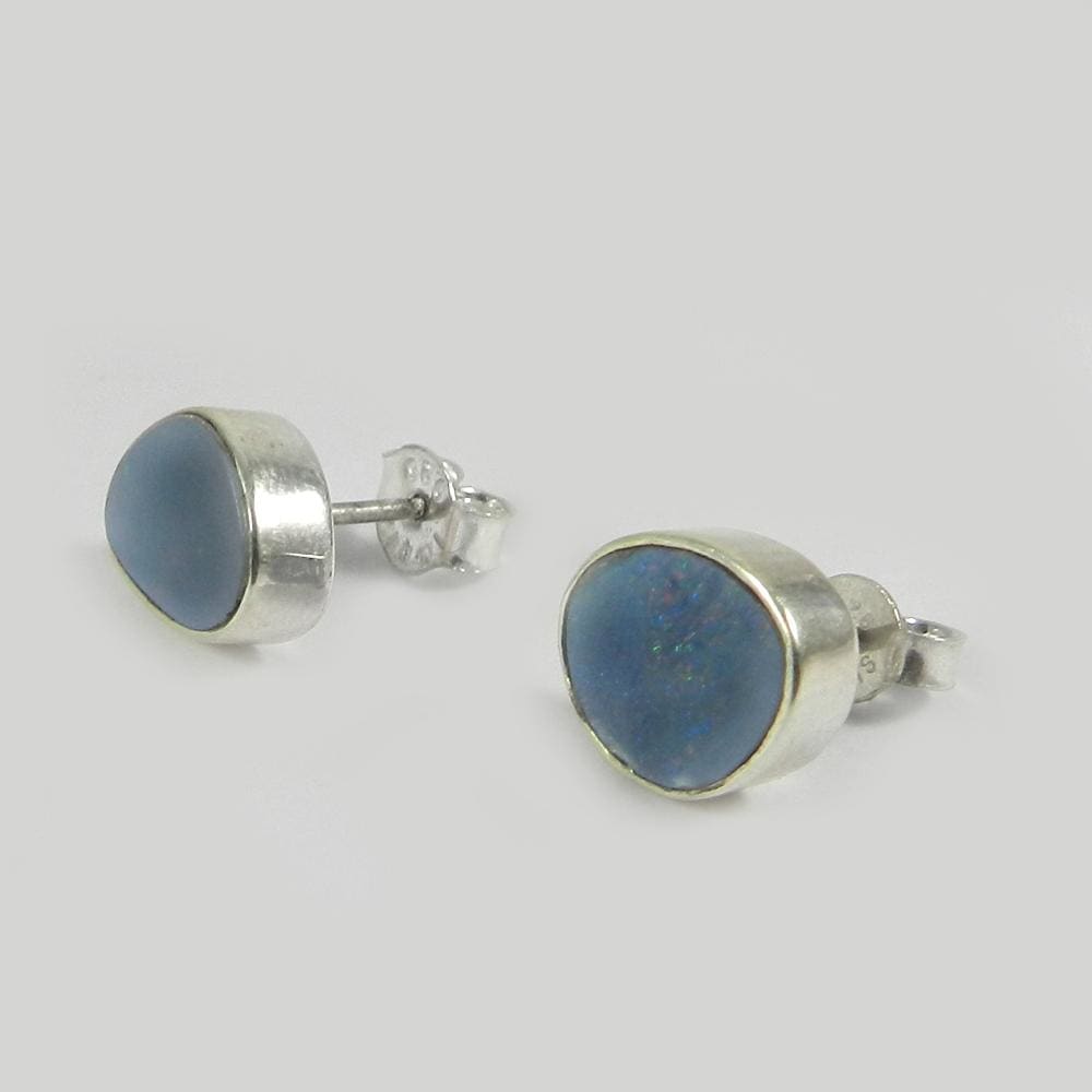 Earrings 925 Sterling Silver Margo Opal Doublet Uneven Gemstone Jewelry - by Ishu gems