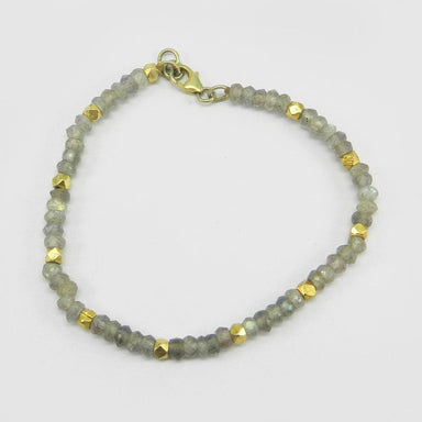 Bracelets 925 Sterling Silver Natural Labradorite Beads Stretch Bracelet Jewelry