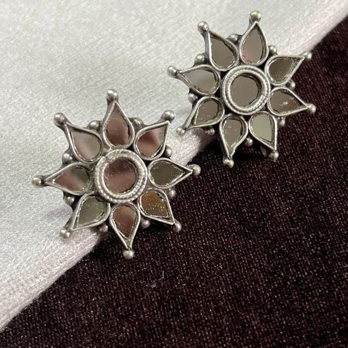 925 Sterling Silver Stud Earring with Multi Stone\ Traditional Handmade Jewellery for Woman - by Vidita Jewels