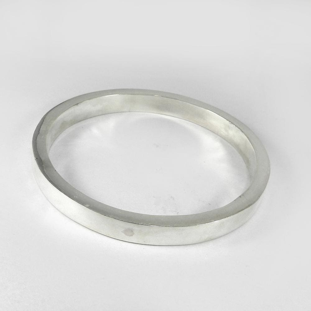 Bracelets 925 Sterling Solid Silver Handmade Plain Charm Bangle Bracelet Jewelry - by Ishu gems