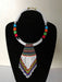 African Beaded Fringe Necklace White Tribal Zulu Maasai Jewelry - By Naruki Crafts