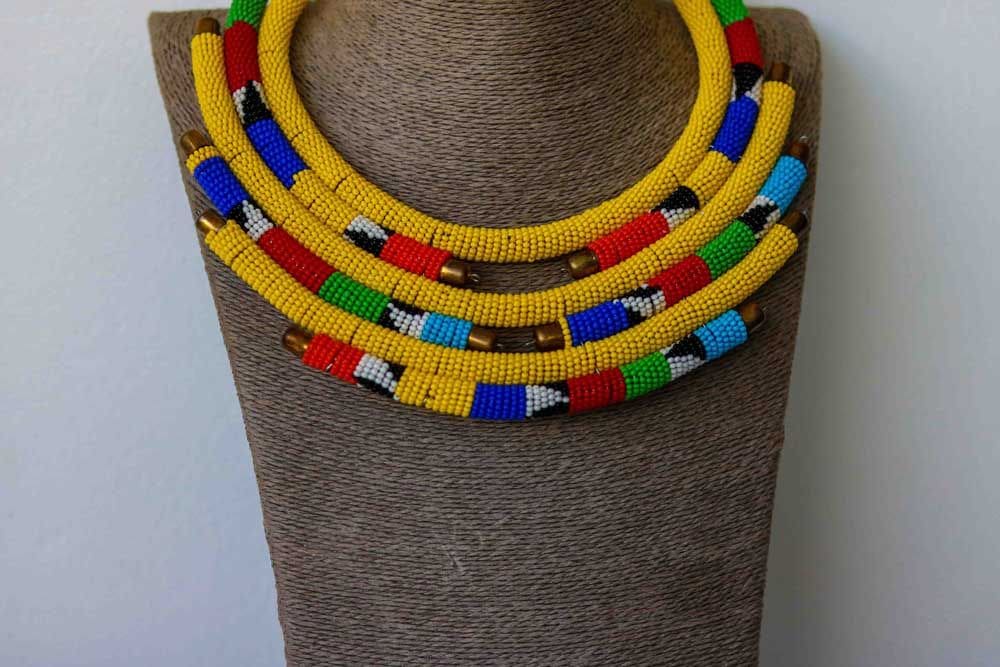 African Beaded Necklace Beaded Necklace For Women Jewelry Moms Gift Christmas Gift Her Zulu - By Naruki Crafts