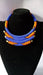 African Blue And Orange Beaded Layered Necklace Statement Maasai Jewelry - By Naruki Crafts