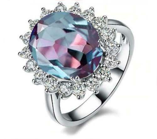Alexandrite Ring 925 Sterling Silver Promise Bridal for Women Vintage Dainty Proposal Diamond Genuine Gemstone - by Jaipur Art Jewels