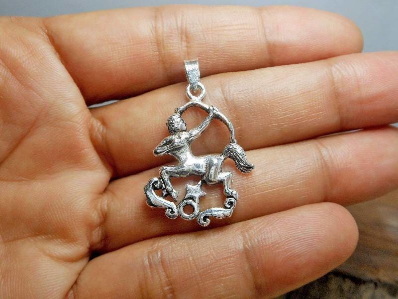 pendants Amazing Handcraft Sterling Silver Sagittarius Star Sign Charm,Sagittarius Zodiac Charm,Birth Charm,Personalized Gifts - by Sup