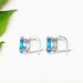 Amazing SWISS BLUE TOPAZ Gemstone Earrings Birthstone Earrings 925 Sterling Silver Earrings Handmade Earrings Russian Lock Earrings Gift
