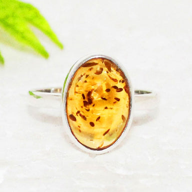 Baltic Amber Gemstone 925 Sterling Silver Jewelry Ring Handmade Gift All Sizes - by Zone