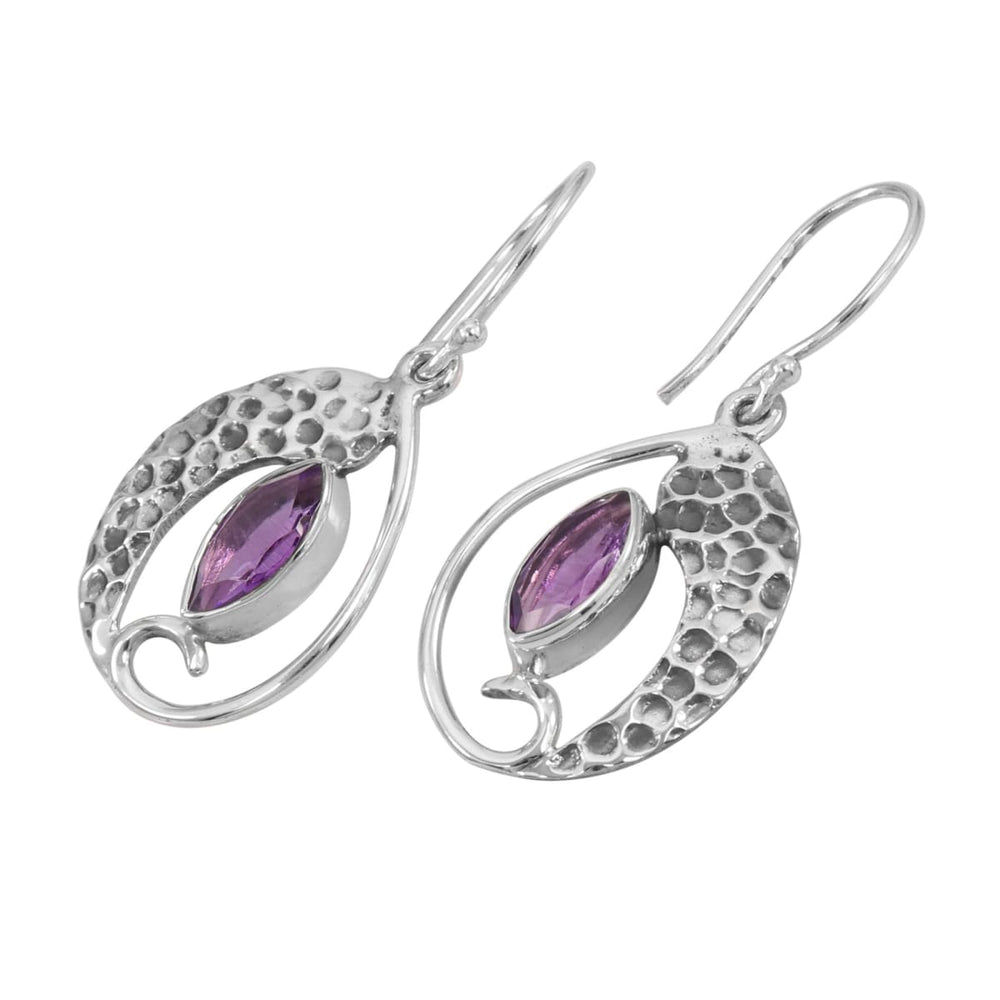 Earrings Amethyst Earring Silver Handmade 925 Sterling Gemstone 20X42mm For Women’s - by Rajtarang