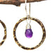 Amethyst Earrings Silver Amethyst Earring Hoop Dangle Gemstone Drop Silver Earring, - By Metal Studio Jewelry