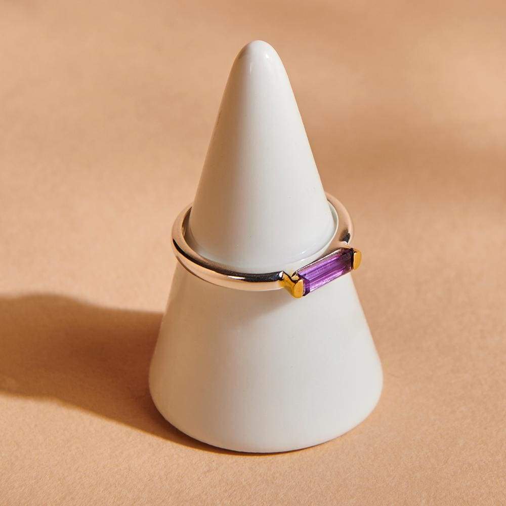 Rings Amethyst Gemstone Silver Ring - by Maya Studio