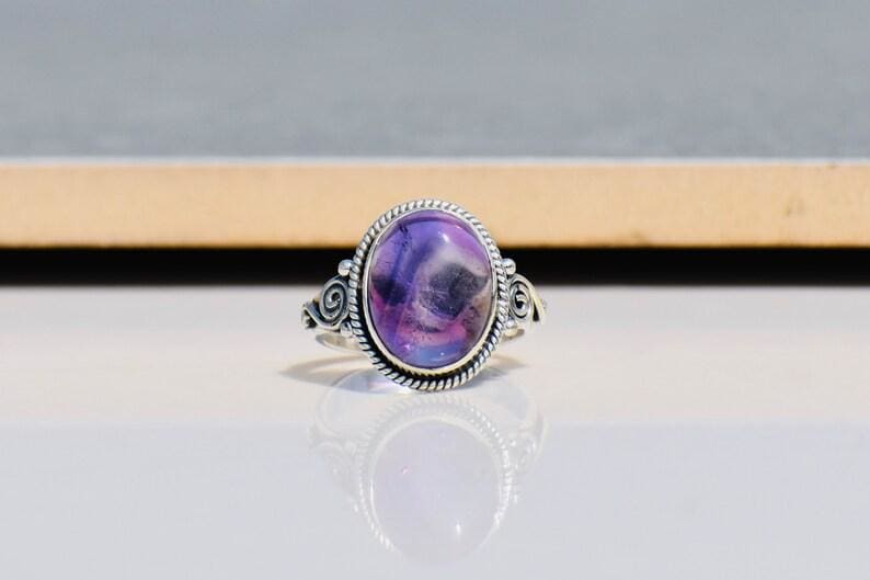 rings Amethyst Gemstone Sterling Silver Ring,Wedding Gift,Handmade Jewelry,Gift for Her - by TanaBanaCrafts