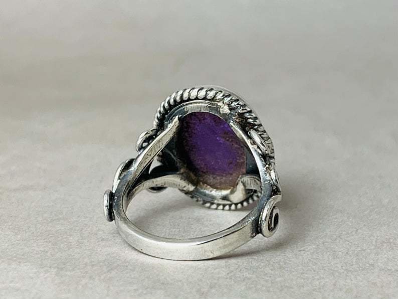 Amethyst Ring 925 Sterling Silver Engagement Purple Designer Promise February Birthstone - by Heaven Jewelry