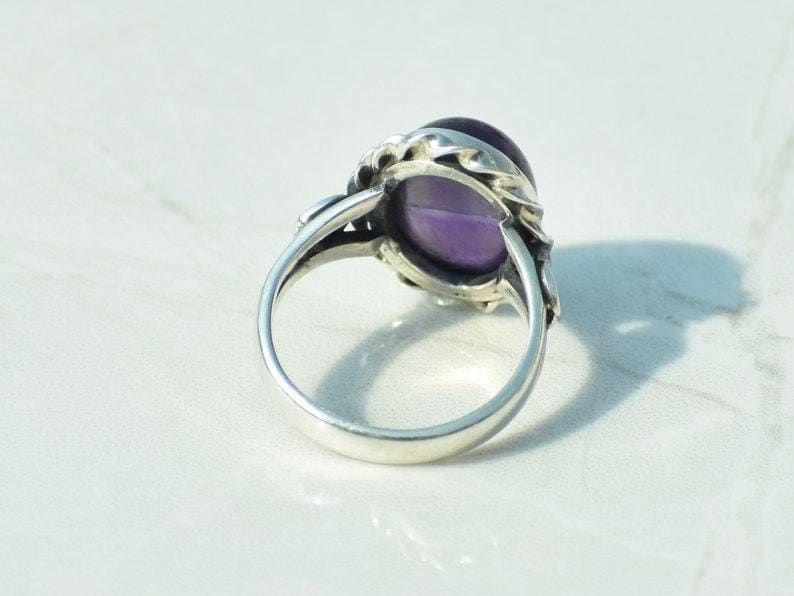 rings Amethyst Sterling Silver Ring Handmade Jewelry February birthstone,Christmas Gift For her - by TanaBanaCrafts