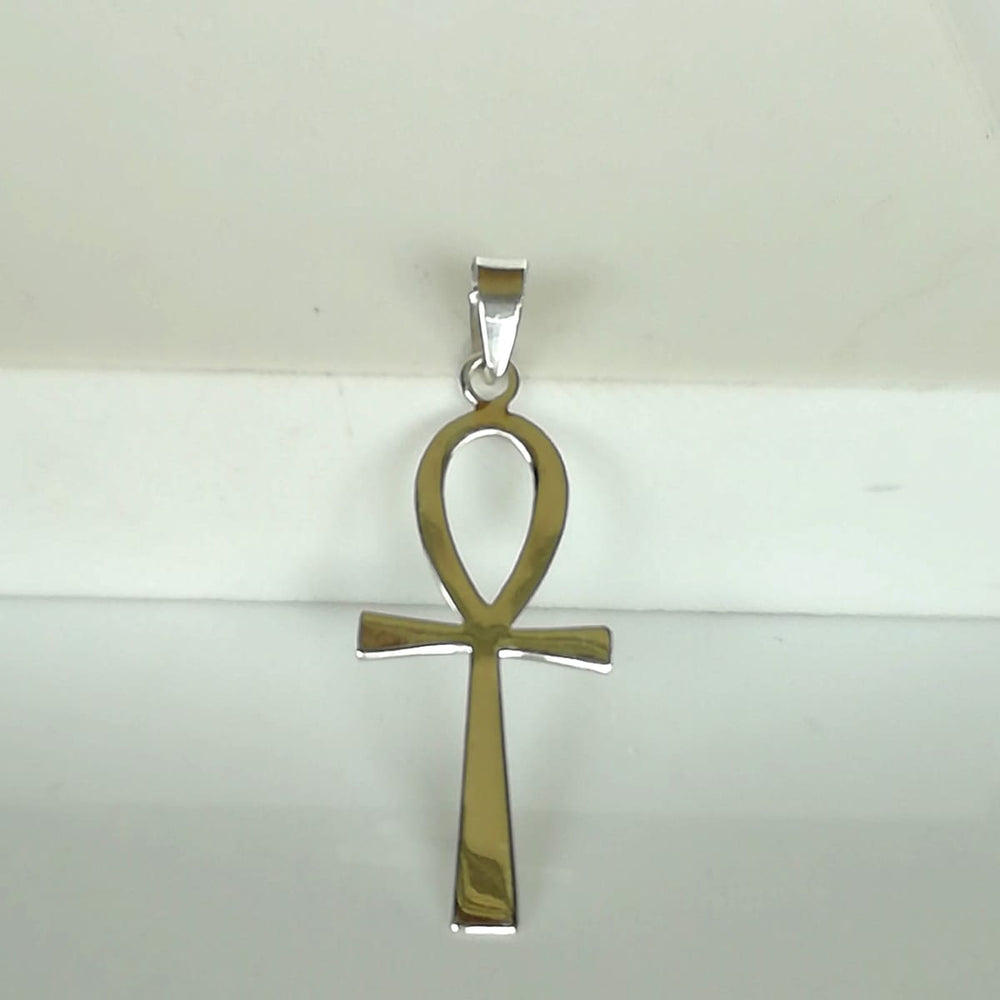 Necklaces Ankh Cross Silver Pendant Breath Of Life Necklace Bohemian Jewelry Simple Neck Charm Minimalist PFA - by OneYellowButterfly