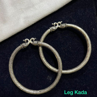 Antique Silver Leg Kada Pair\\925 Sterling Kada\\traditional Handmade for Woman - by Vidita Jewels