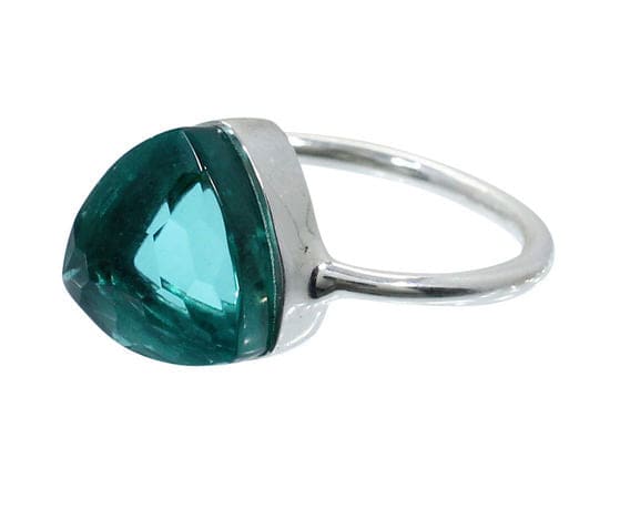 Apatite Hydro 925 Sterling Silver Handmade Bezel Set Ring Trillion Shape Gemstone Jewelry Ring - by Nehal