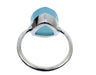 Aqua Chalcedony 925 Sterling Silver Handmade Bezel Set Ring Trillon Gemstone for Woman and Man - by Nehal Jewelry