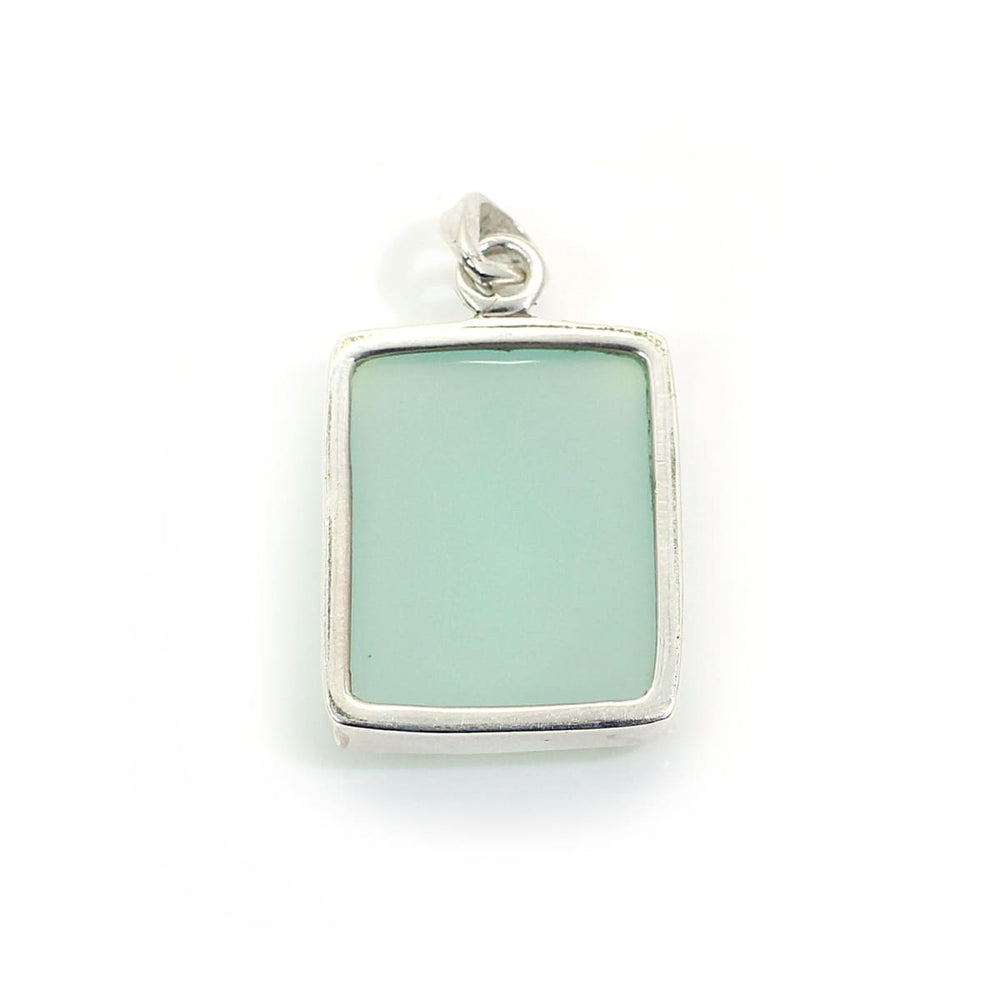Aqua Chalcedony Gemstone Silver Pendant - by Ishu gems