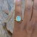 Rings Aqua Chalcedony Gold Ring 14K Yellow Faceted Jewelry