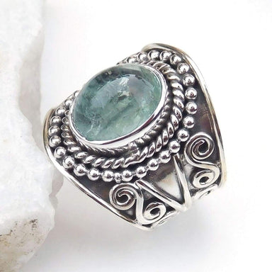 Aquamarine Ring 925 Sterling Silver Birthstone Gemstone Ring-A043 - by Adorable Craft