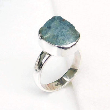 Aquamarine 925 Sterling Silver Ring Raw Birthstone Ring,nickel Free Handmade Jewelry - by Adorable Craft
