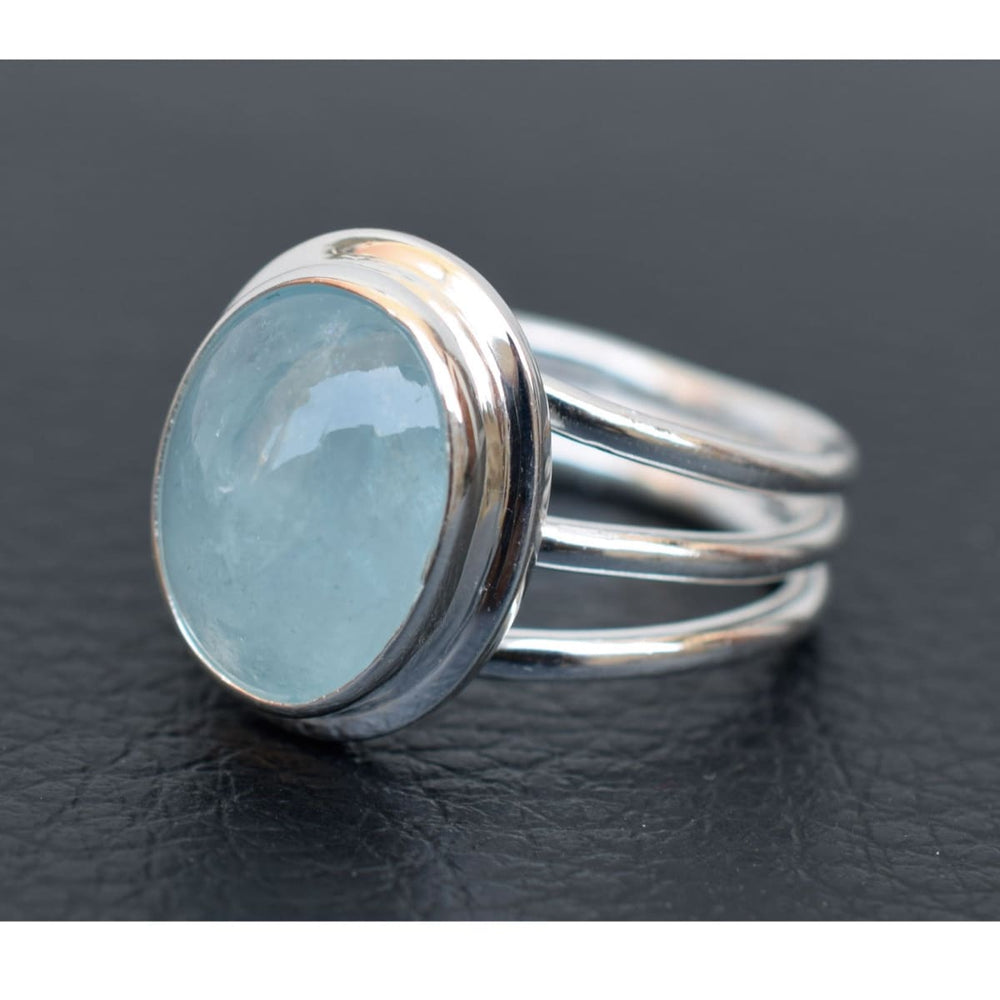 rings Aquamarine Birthstone 925 Sterling Silver Ring Handmade Jewelry Gift for her - by Adorable Craft